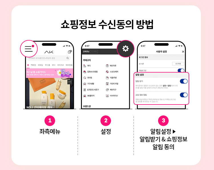 쇼핑정보 수신동의 방법